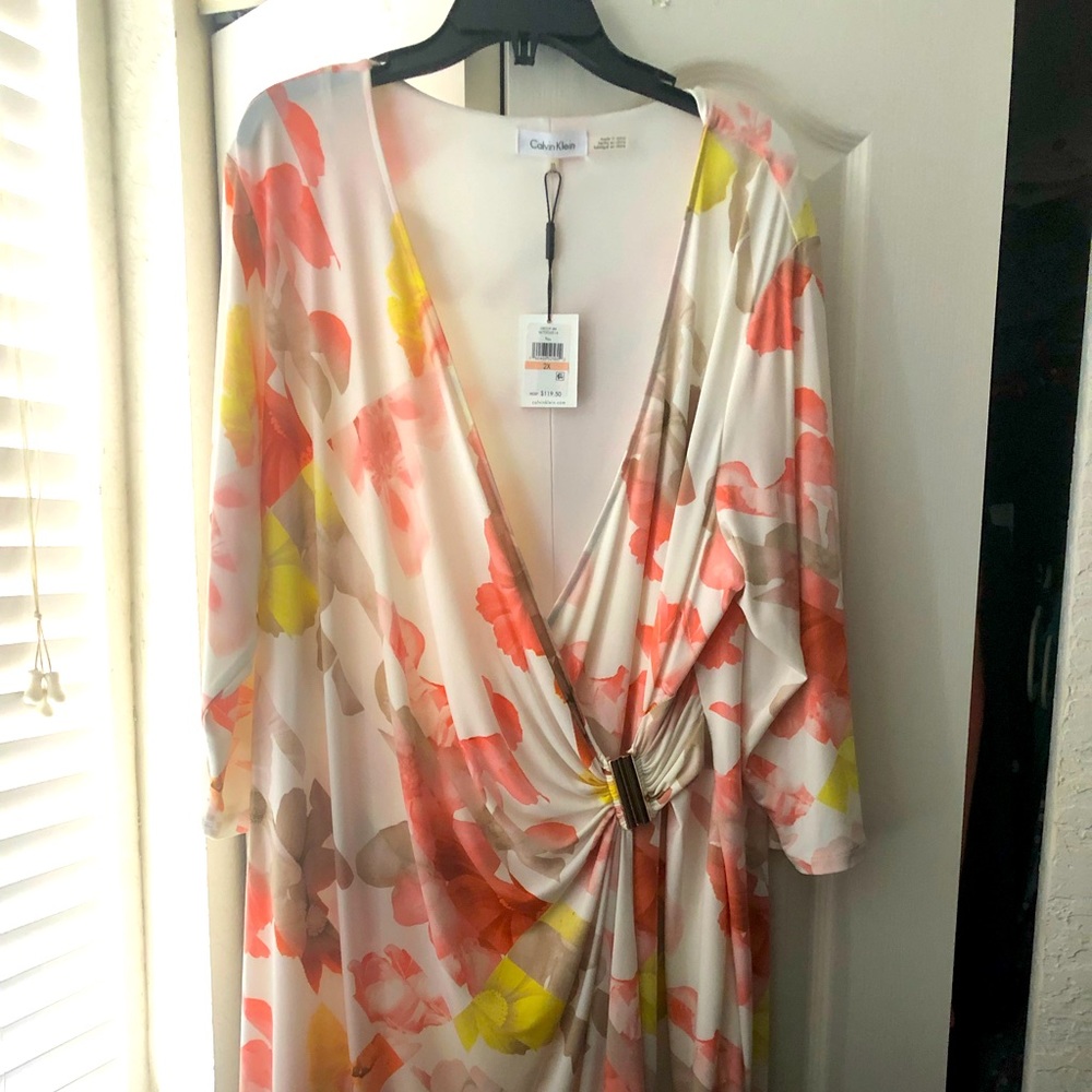 Calvin Klein 3/4 sleeve Plus Dress